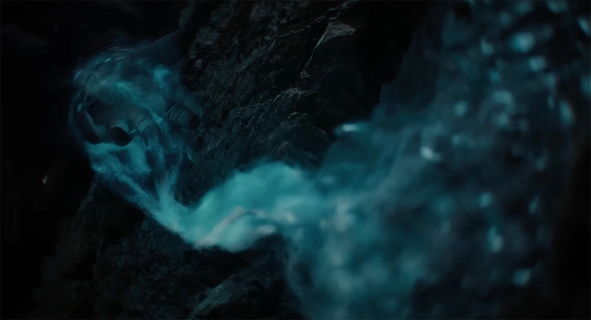 Ciri channeling water to create a spell