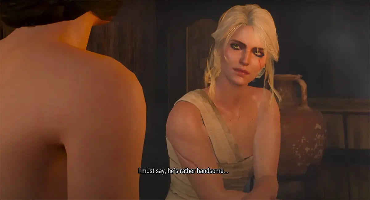Ciri in the sauna