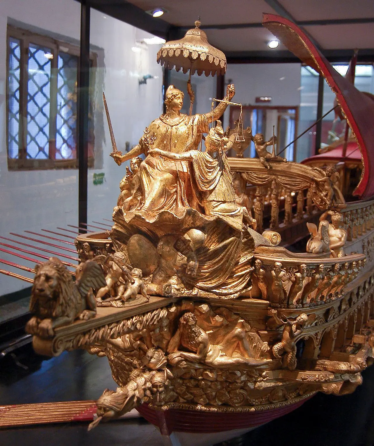 Figure head on a model of the Bucintoro